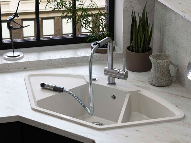 Инсталляция смесителя с выдвижным изливом Установка смесителя с выдвижным изливом