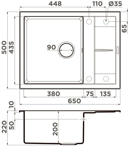 Мойка Omoikiri Sumi 65A-GB Artceramic/графит, 4997093 Мойка Omoikiri Sumi 65A-GB Artceramic/графит, 4997093