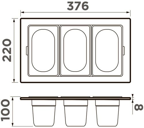 Контейнеры для пищи Omoikiri DC-04-3-IN нерж. сталь/нержавеющая сталь, 4999087 Контейнеры для пищи Omoikiri DC-04-3-IN нерж. сталь/нержавеющая сталь, 4999087