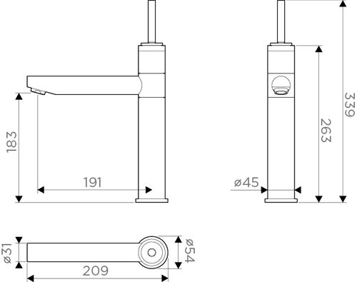 Смеситель Omoikiri Aomori латунь/хром, 4994119 Смеситель Omoikiri Aomori латунь/хром, 4994119