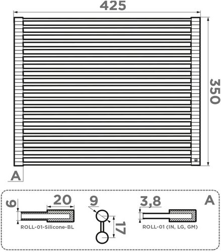 Решетка для мойки Omoikiri ROLL-01-Silicone-BL нержавеющая сталь, 4997006 Решетка для мойки Omoikiri ROLL-01-Silicone-BL нержавеющая сталь, 4997006