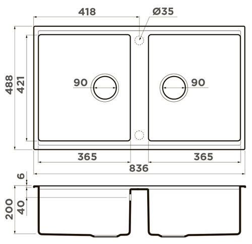 Мойка Omoikiri Kitagawa 83-2-U-WH Artceramic/белый 4993809 Мойка Omoikiri Kitagawa 83-2-U-WH Artceramic/белый 4993809