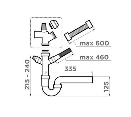 Отводная арматура для измельчителя Omoikiri NA-01 Отводная арматура для измельчителя Omoikiri NA-01