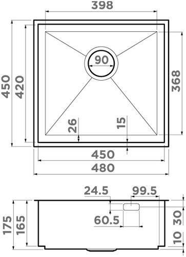 Мойка Omoikiri Kasen 48-26 INT LG нерж. сталь/светлое золото, 4997057 Мойка Omoikiri Kasen 48-26 INT LG нерж. сталь/светлое золото, 4997057