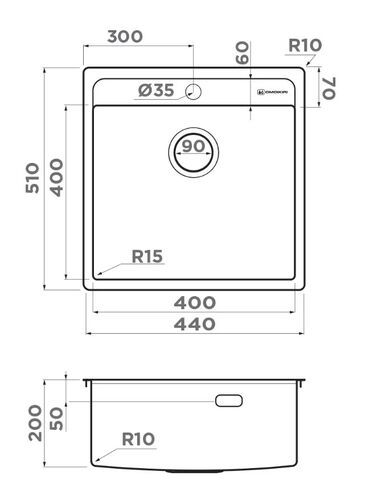 Мойка Omoikiri Daisen 44-IN нерж.сталь/нержавеющая сталь 4993179 Мойка Omoikiri Daisen 44-IN нерж.сталь/нержавеющая сталь 4993179