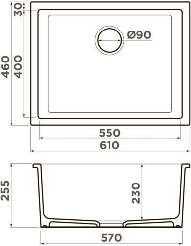 Мойка Omoikiri Okinoshima 61-U/I-BL Natceramic/черный Мойка Omoikiri Okinoshima 61-U/I-BL Natceramic/черный