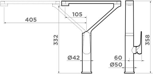 Смеситель Omoikiri Tara-GM латунь/вороненая сталь Смеситель Omoikiri Tara-GM латунь/вороненая сталь