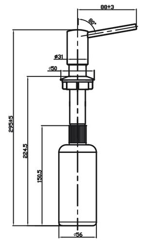 Дозатор Omoikiri OM-02-BN Нержавеющая сталь Дозатор Omoikiri OM-02-BN Нержавеющая сталь