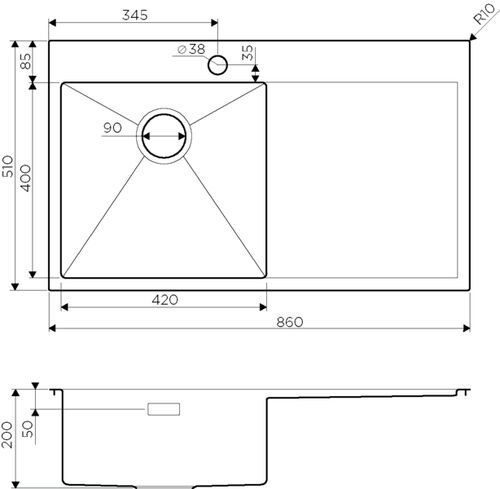 Мойка Omoikiri Akisame 86-IN-L Мойка Omoikiri Akisame 86-IN-L