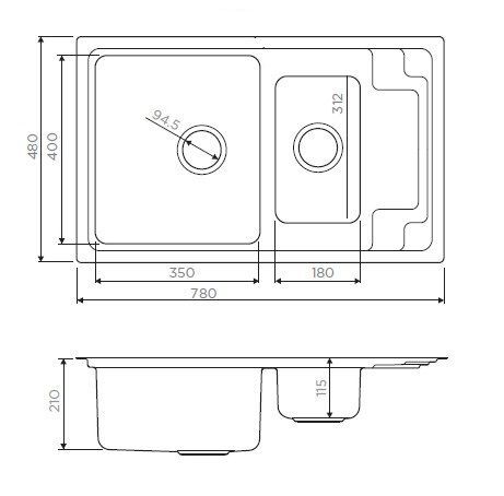 Мойка Omoikiri Mizu 78-2-IN универсальная/нерж.сталь Мойка Omoikiri Mizu 78-2-IN универсальная/нерж.сталь