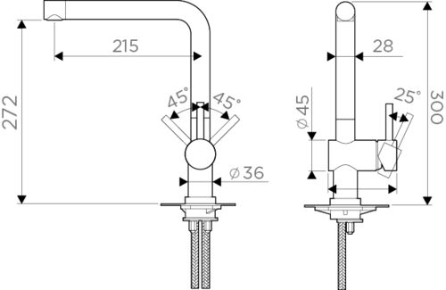 Смеситель Omoikiri Akashi латунь/хром, OAK-CR-35 Смеситель Omoikiri Akashi латунь/хром, OAK-CR-35