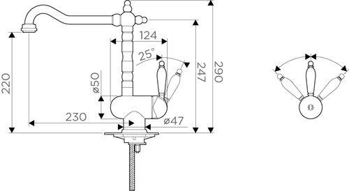 Смеситель Omoikiri Kyoto-G латунь/позолота, OKY-G-35 Смеситель Omoikiri Kyoto-G латунь/позолота, OKY-G-35