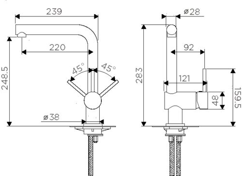 Смеситель Omoikiri Tanigawa-C латунь/хром, 4994240 Смеситель Omoikiri Tanigawa-C латунь/хром, 4994240