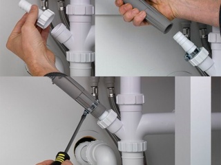 Подключение посудомоечной машины к кухонной мойке