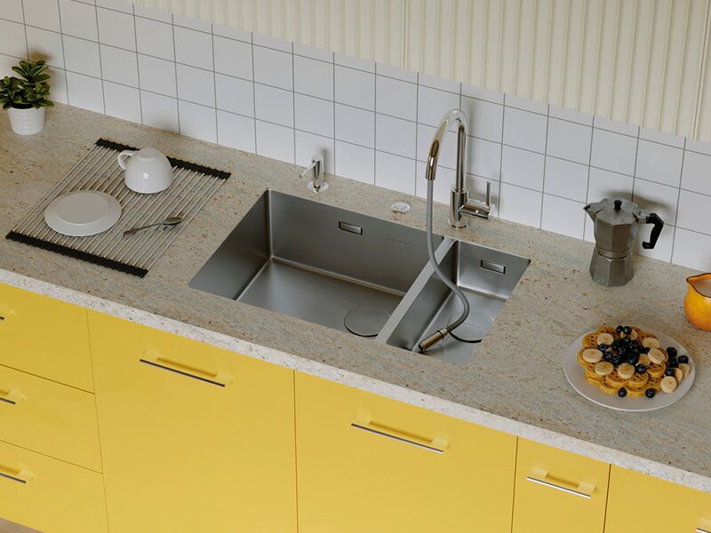 Установка кухонной мойки заподлицо со столешницей