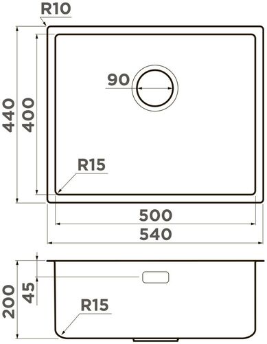 Мойка Omoikiri Tadzava 54-U/I-IN ULTRA 15 нержавеющая сталь, 4997116