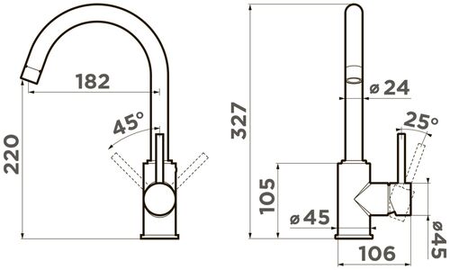 Смеситель Omoikiri Shinagawa-GB графит, 4994364
