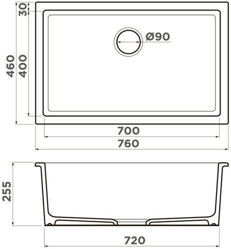 Мойка Omoikiri Okinoshima 76-U/I-WH Glossy Natceramic белый, 4997151