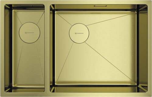 Мойка Omoikiri Taki 69-2-U/IF-LG-R Side нерж. сталь/светлое золото, 4993184