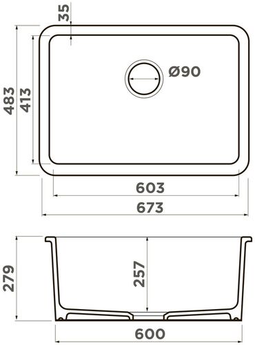 Мойка Omoikiri Torishima 67-U/I-WH Glossy Natceramic/белый, 4993866