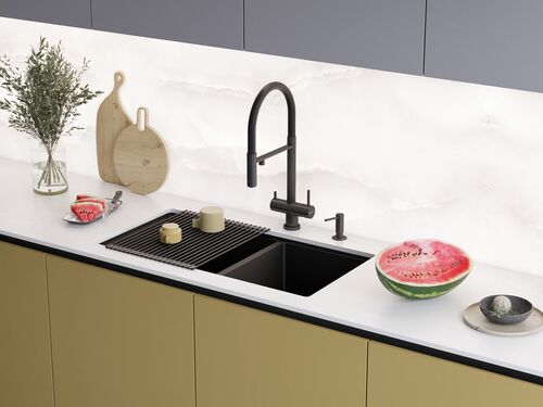 Мойка Omoikiri Taki 85-2-LB-U/IF-GB Side нерж. сталь/графит, 4997039