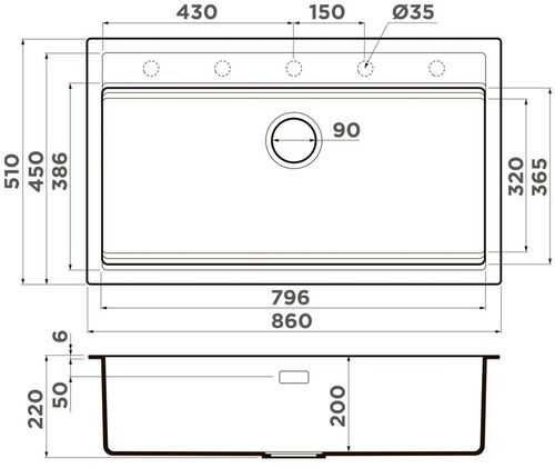 Мойка Omoikiri Kitagawa 86-LB-AZ Artceramic/azur blue, 4993026