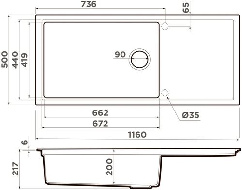 Мойка Omoikiri Sintesi 116-GR Artceramic/leningrad grey, 4997124