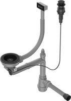 Сифон для одночашевых моек с клапаном-автомат Omoikiri WK-1-GB-A графит, 4956767