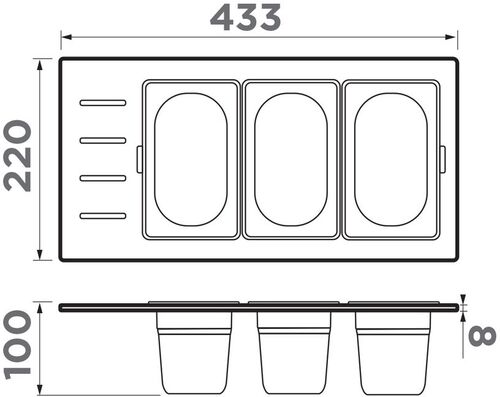 Контейнеры для пищи Omoikiri DC-02-3-IN нерж. сталь/нержавеющая сталь, 4999078