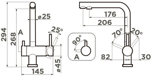 Смеситель Omoikiri Nagano-P-GR латунь/leningrad grey, 4974219