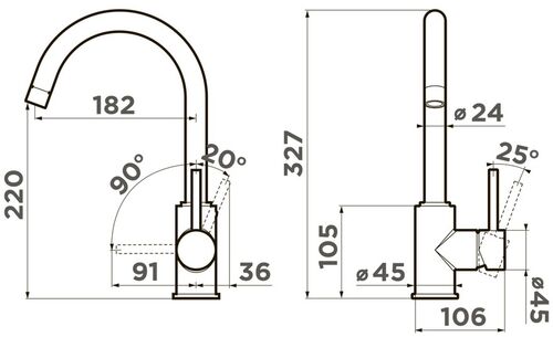 Смеситель Omoikiri Shinagawa-P-SA латунь/бежевый, 4974110