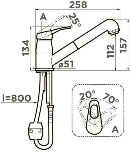 Смеситель Omoikiri Tateyama-S-GB латунь/гранит/графит, 4994365