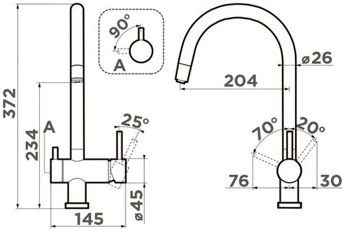 Смеситель Omoikiri Yamada-P-BL латунь/черный, 4974226