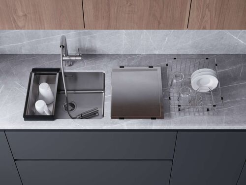 Мойка Omoikiri Tadzava 54-U/I-Ultra-GM нерж.сталь/вороненая сталь