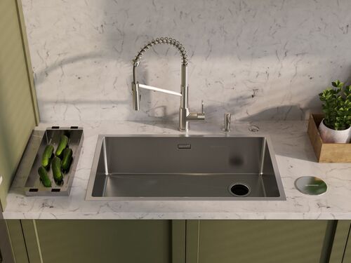 Мойка Omoikiri Taki 74-U/IF-GB SIDE нерж.сталь/графит