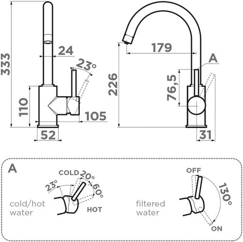 Смеситель Omoikiri Shinagawa 2 Plus-CA латунь/карамель