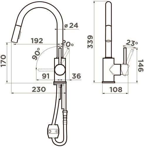 Смеситель Omoikiri Shinagawa-SB-BN