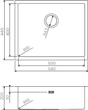 Мойка Omoikiri Taki-54-U/IF-GM нержавеющая сталь/вороненая сталь, PVD 4973107