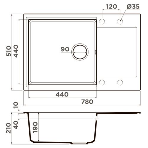 Мойка Omoikiri Daisen 78-LB-GR Leningrad grey, artgranit, 4993690