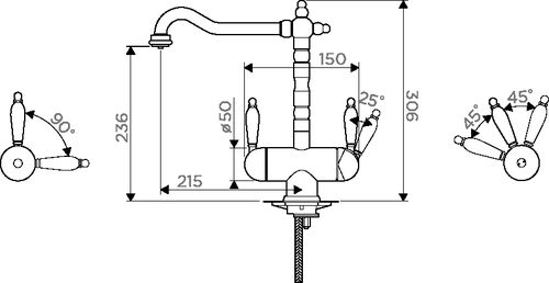 Смеситель Omoikiri Amagasaki-MA латунь/марципан, 4994233
