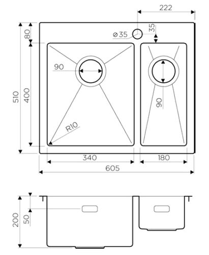 Мойка Omoikiri Akisame 60-2-IN-L 4993775