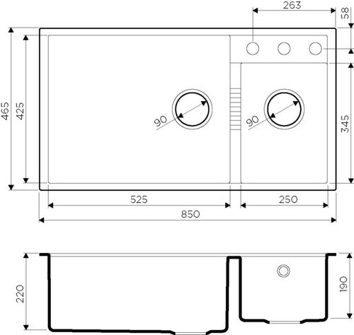Мойка Omoikiri Tedori 85-2-U-CH шампань, tetogranit, 4993945