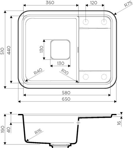 Мойка Omoikiri Tasogare 65-BL черный, artgranit, 4993490