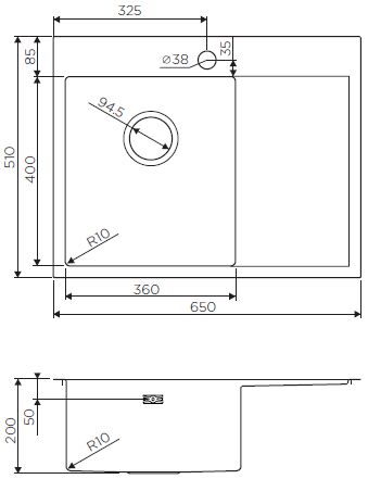 Мойка Omoikiri Akisame 65-LG-R светлое золото, 4973084