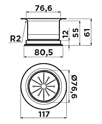 Фланец для измельчителя Omoikiri NA-04-LG 4956726