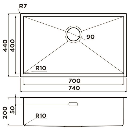 Мойка Omoikiri Taki 74-U/IF-LG нерж.сталь/светлое золото 4993499