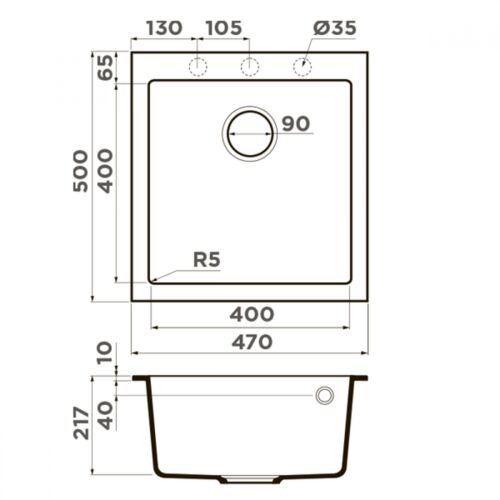 Мойка Omoikiri Bosen 47-PL Tetogranit/платина