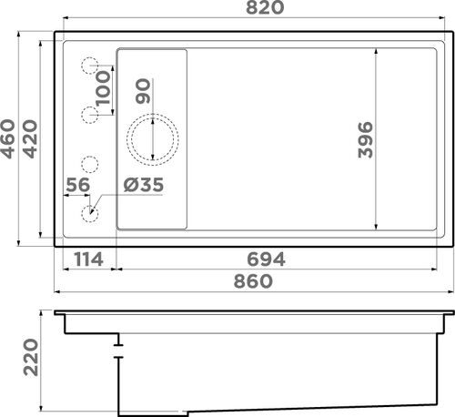 Мойка Omoikiri Kinaru 86-U/I WH Artceramic/белый
