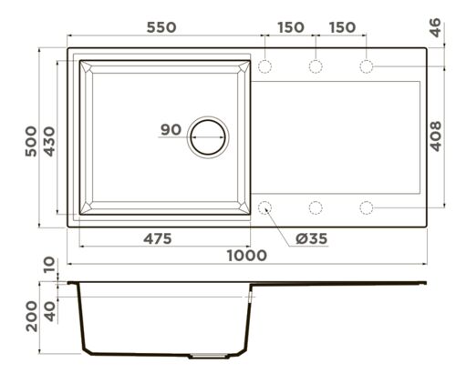 Мойка Omoikiri Sakaime 100-PL Tetogranit/платина