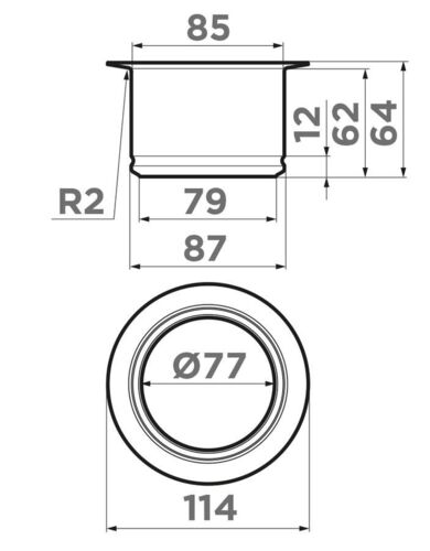 Сменная горловина Omoikiri NA-03-IN для измельчителя NAGARE SLIM